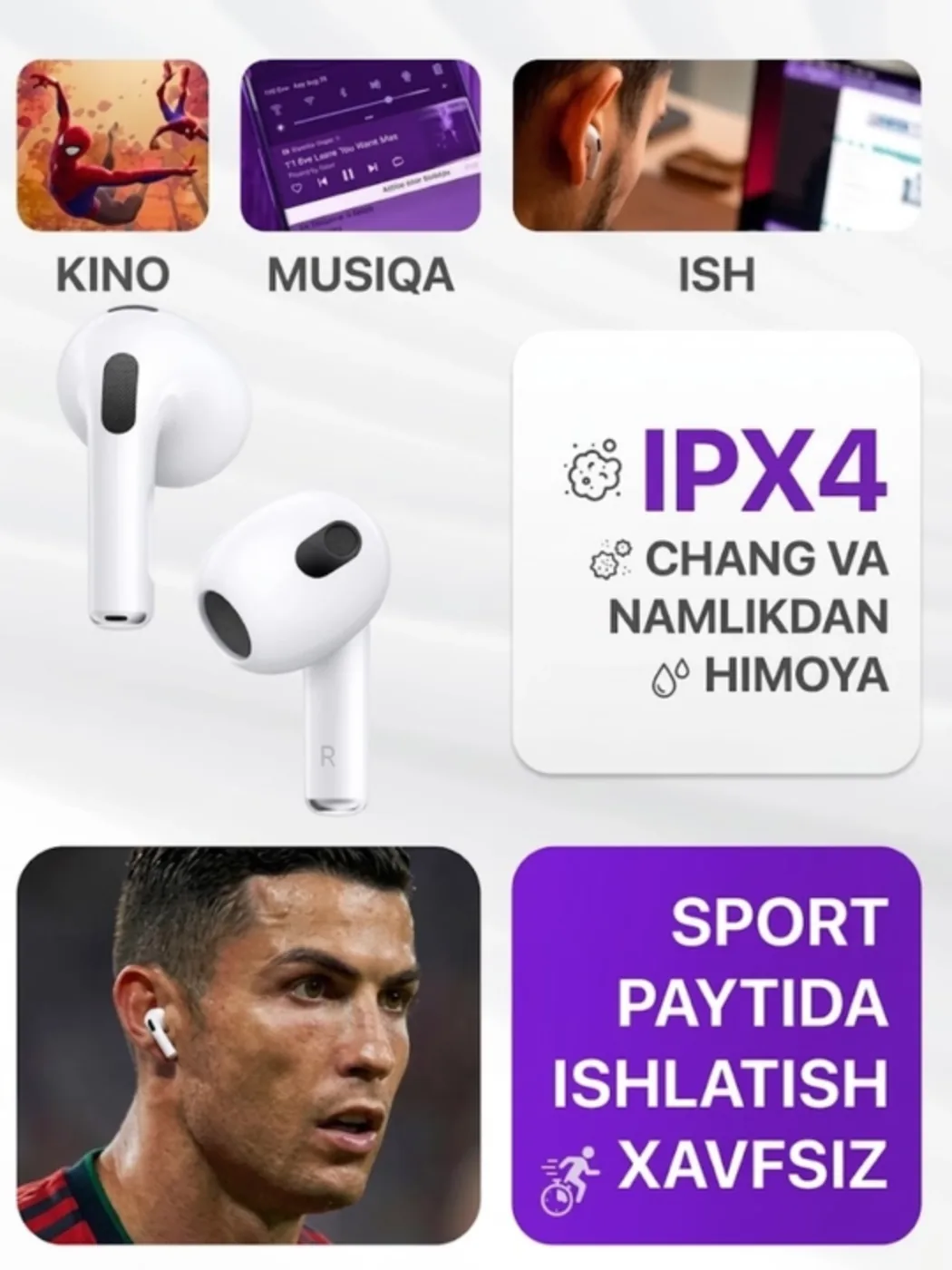 Pods 4 Premium.ANC — xususiyatlar